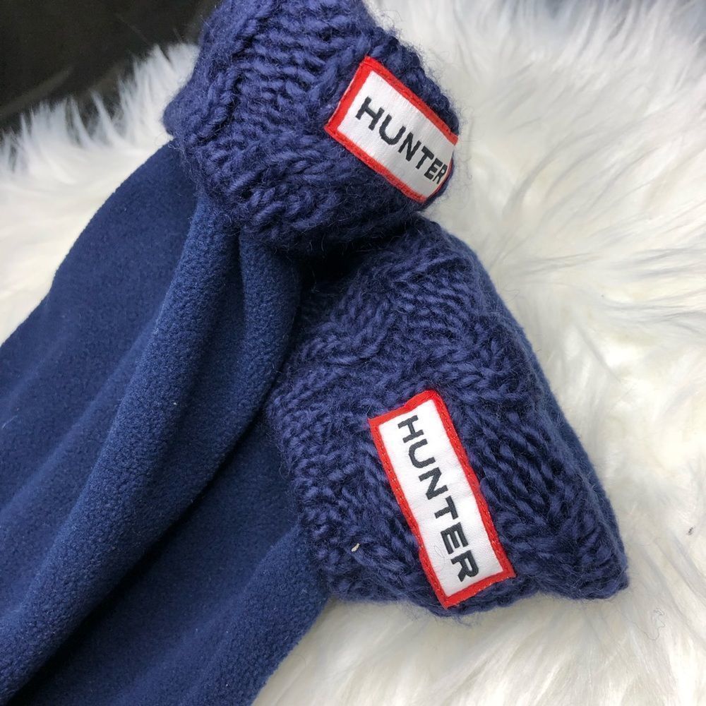 Tall socks for rain boots knit navy blue 💙 - Picture 3 of 5